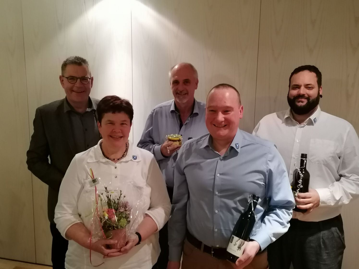 Die wiedernominierten Gemeinderatsmitglieder Egolzwil (vl) Adolf Kreienbühl, Antoinette Wicki, Roland Wermelinger, Pascal Muff und Adriano Mergola.